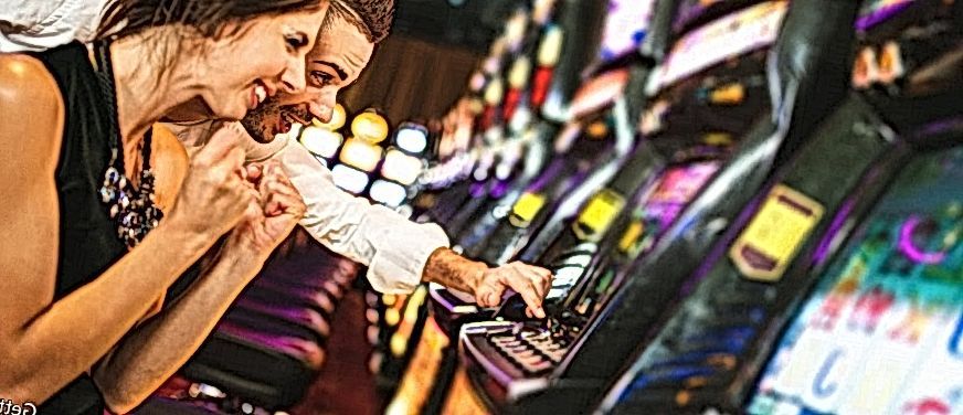 Happy Slot Machine Players